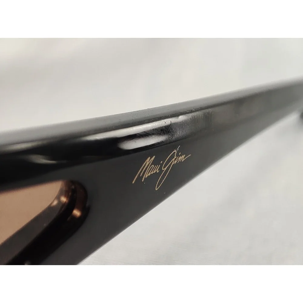 RARE Maui Jim Offshore MJ-444-02 Gloss Black HCL Bronze Polarized NEAR MINT‎